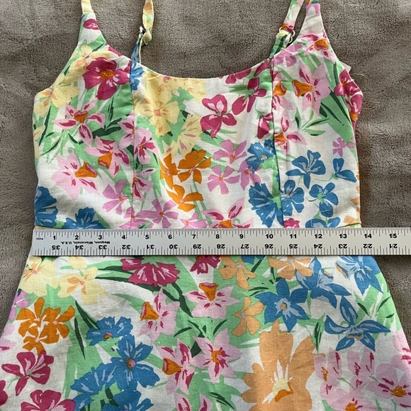 NWT Old Navy Linen Blend Pink/Orange Floral Fit & Flare Cami Mini Dress Size XS - Picture 15 of 16